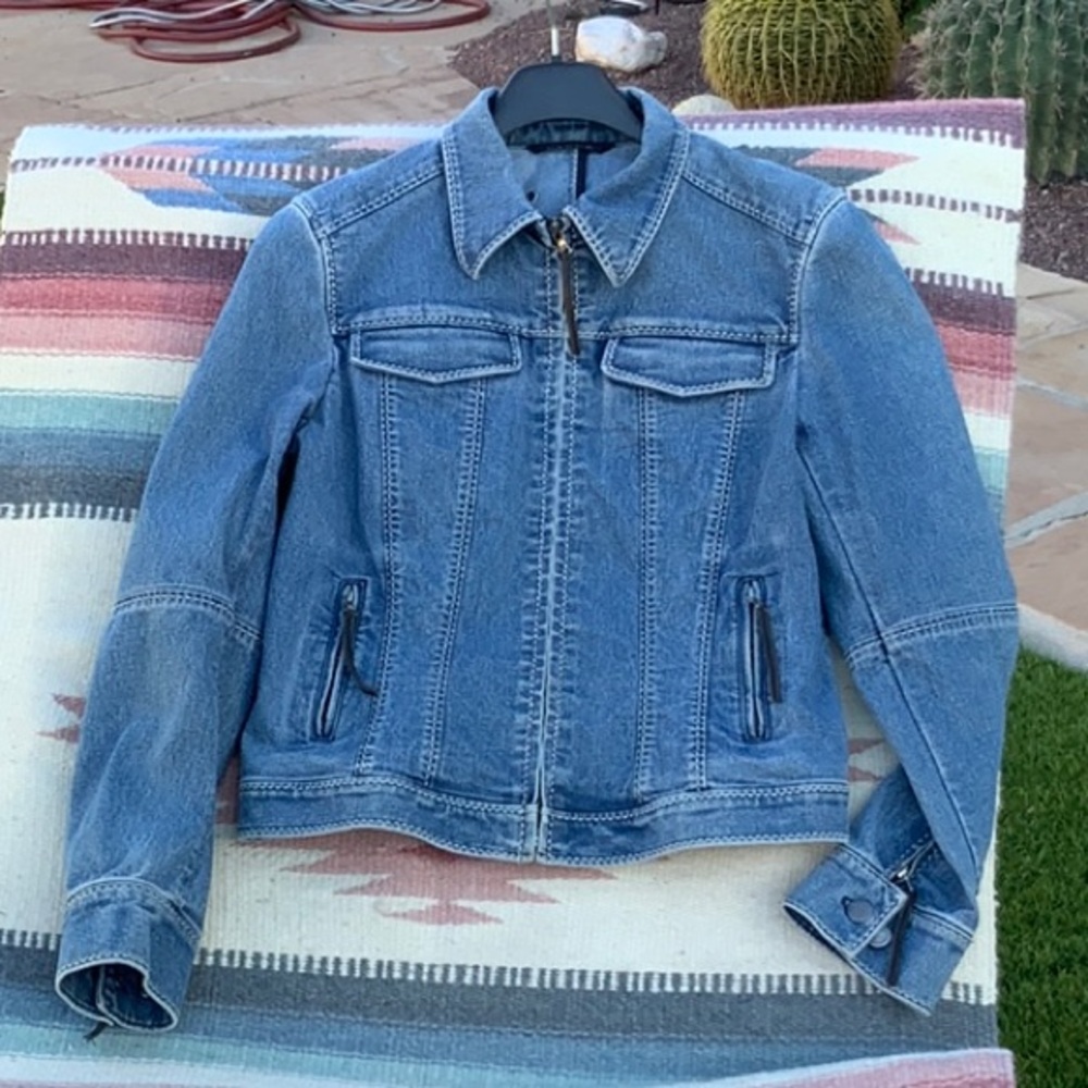Elie Tahari Blue Jean Jacket